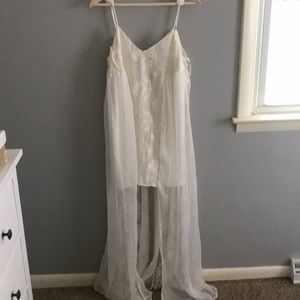 Line & Dot Cream Maxi dress